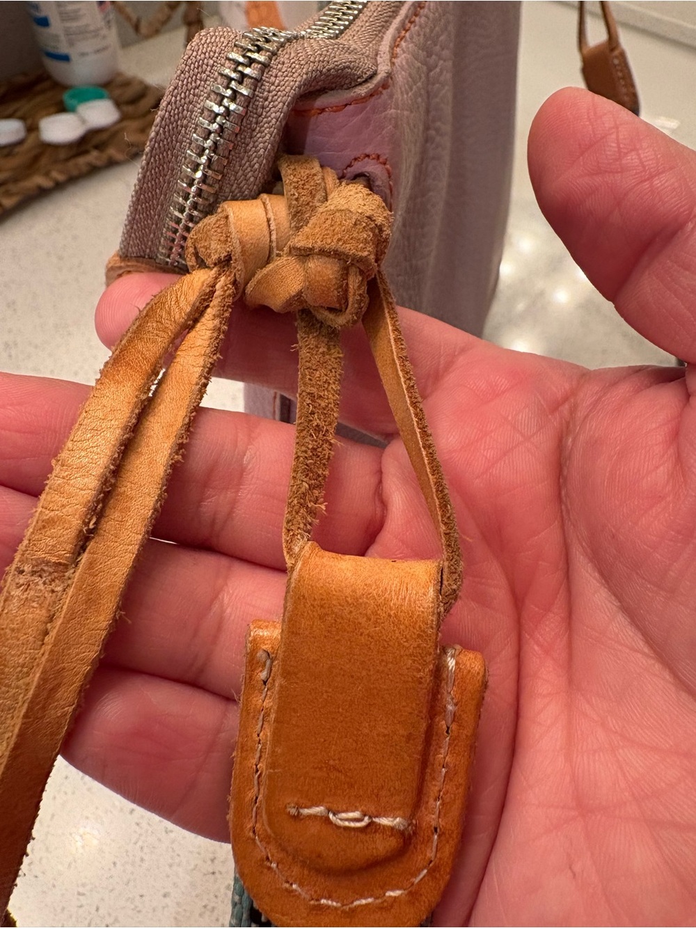 Consuela | Leather Crossbody with Striped Strap - Picture 10 of 17